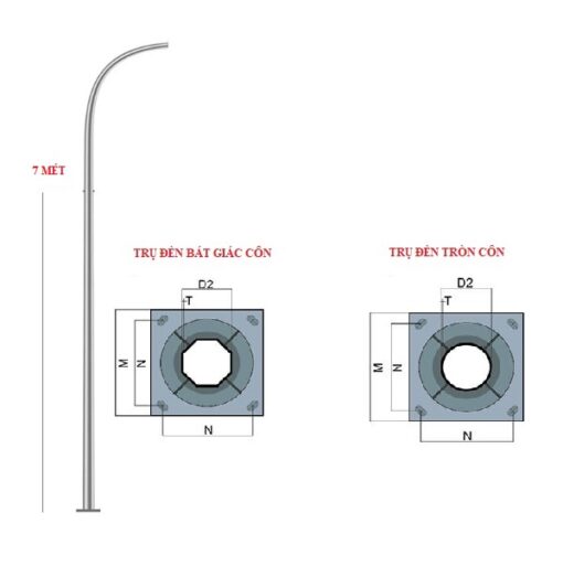 Trụ đèn chiếu sáng 7 mét